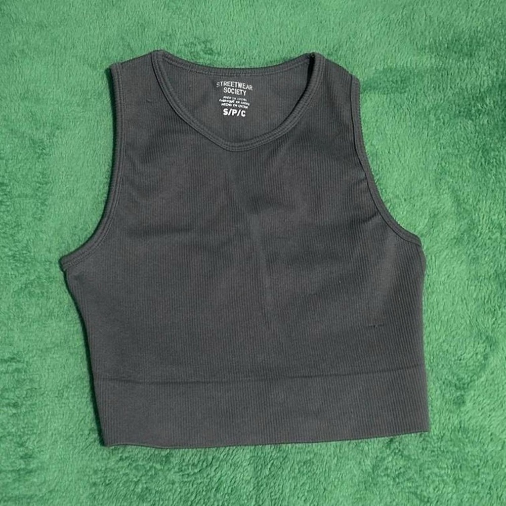 charcoal crop top